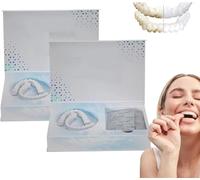 Diystar Moldable Dentures, Diystar Silicone Denture, Moldable False Teeth, Silicone Reline Denture Set, Soft and Comfortable Dentures, Upper and Lower Denture Reline Kit for Men and Women (2)