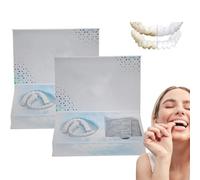 Diystar Moldable Dentures, Diystar Silicone Denture, Moldable False Teeth, Silicone Reline Denture Set, Silicone Soft Dentures Repair, Upper and Lower Denture Reline Kit for Men and Women (2 Set)