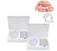 Diystar Moldable Dentures,Diystar Silicone Dentures,Moldable False Teeth,Silicone Reline Denture Set,Upper and Lower Denture Reline Kit for Men and Women (2)