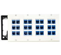 DIYTECH 24 Port Ethernet Wall Plate, Cat 6, 4 Gang, RJ45 Female to Female Keystone Jacks - White