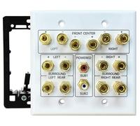 DIYTECH 7.2 Home Theater Speaker Wall Plate with 2 RCA Ports, Gold-Plated Binding Posts for Surround Sound Setup
