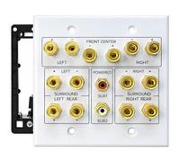 DIYTECH 7.2 Home Theater Speaker Wall Plate with 2 RCA Ports, Gold-Plated Binding Posts for Surround Sound Setup