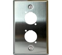 DIYTECH Blank XLR Wall Plate and XLR Panel Combo - Perfect for Professional Audio Setups in Studios, Theaters, and Conference Rooms - Easy to Install and Durable Design (2 Port Stainless Steel)