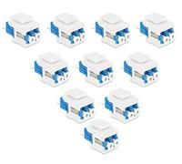 DIYTECH Fiber Optic Keystone Jack LC Duplex Singlemode, for Keystone Coupler Wall Plate, LC Coupler, Fiber Patch Panel, XLR Patch Panel (10-Pack)