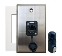 DIYTECH Outdoor Ethernet Wall Plate, Outdoor Ethernet Box, IP67 Ethernet Jack, RJ45 Pass Through Connector, Waterproof Cable Pass Through (1 Port)