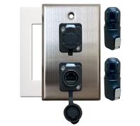 DIYTECH Outdoor Ethernet Wall Plate, Outdoor Ethernet Box, IP67 Ethernet Jack, RJ45 Pass Through Connector, Waterproof Cable Pass Through (2 Port)