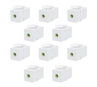 DIYTECH Premium 3.5mm Keystone Jack, Female to Female Headphone Speaker Jack, Stereo in-Line Modular for Audio Wall Plates, Aux Plate (10 Pack White)