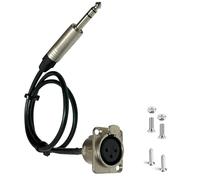 DIYTECH Premium XLR Pass Through Cable, No Solder, for Stage Box, Patch Panel, Floor Box - No Solder for Pro Audio Installations (XLR Female to 1/4" TRS)