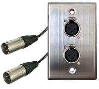 DIYTECH Premium XLR Wall Plate, Solderless, No Solder, Audio Wall Plate, for Pro Audio Installation (Female to Male 2-Port)
