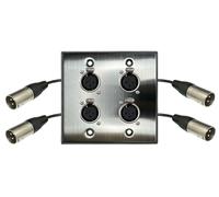 DIYTECH Premium XLR Wall Plate, Solderless, No Solder, Audio Wall Plate, for Pro Audio Installation (Female to Male 4-Port)