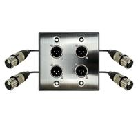 DIYTECH Premium XLR Wall Plate, Solderless, No Solder, Audio Wall Plate, for Pro Audio Installation (Male to Female 4-Port)