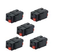diyTech Speaker Keystone Jack - Spring Loaded Speaker Jack for Keystone Wall Plate, Female to Female, for Home Theater Wall Plates - Black (5-Pack)