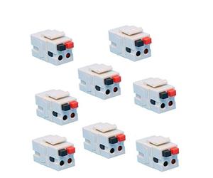 DIYTECH Speaker Keystone Jack - Spring Loaded Speaker Jack for Keystone Wall Plate, Female to Female, for Home Theater Wall Plates - White (8 Pack)