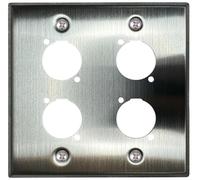 DIYTECH XLR Wall Plate Blank and XLR Panel Combo - Perfect for Professional Audio Setups in Studios, Theaters, and Conference Rooms - Easy to Install and Durable Design (4 Port Stainless Steel)