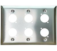 DIYTECH XLR Wall Plate Blank, Panel Combo - Perfect for Professional Audio Setups in Studios, Theaters, and Conference Rooms - Easy to Install and Durable Design (6 Port Stainless Steel)