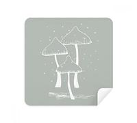 DIYthinker Beautiful Gray Poisonous Mushroom Glasses Cleaning Cloth Phone Screen Cleaner Suede Fabric 2Pcs