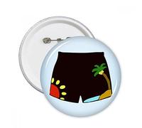 DIYthinker Black Beach Pant Illustration Pattern Round Pins Badge Button Clothing Decoration 5pcs Gift S