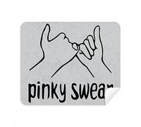 DIYthinker Black Pinky Swear Personalized Gesture Phone Screen Cleaner Glasses Cleaning Cloth 2Pcs Suede Fabric