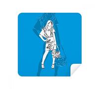 DIYthinker Blue Fashion Beautiful Woman Glasses Cleaning Cloth Phone Screen Cleaner Suede Fabric 2Pcs