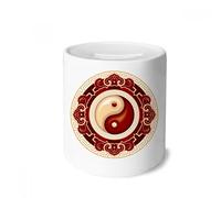 DIYthinker China Taichi Pattern Eight Diagram Money Box Saving Banks Ceramic Coin Case Kids Adults 3.5 inch in height, 3.1 inch in diameter Multicolor