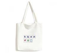 DIYthinker Chinese Culture Mahjong Game Environmentally Washable Shopping Tote Canvas Bag Craft Gift