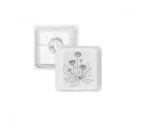 DIYthinker Dandelion Blossoming Black White Flowers PBT Keycaps for Mechanical Keyboard White OEM No Marking Print R1