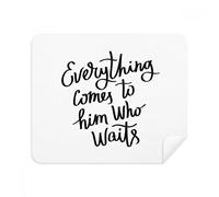 DIYthinker Everything Comes To Him Who Waits Quote Phone Screen Cleaner Glasses Cleaning Cloth 2Pcs Suede Fabric