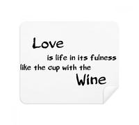 DIYthinker Famous Poetry Quote Love Like Wine Phone Screen Cleaner Glasses Cleaning Cloth 2Pcs Suede Fabric