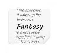 DIYthinker Fantasy Is The Ingredient In Life Quote Phone Screen Cleaner Glasses Cleaning Cloth 2Pcs Suede Fabric