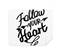 DIYthinker Follow Your Heart Quote Phone Screen Cleaner Glasses Cleaning Cloth 2Pcs Suede Fabric