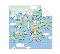 DIYthinker Hong Kong Map Famous Locations China Glasses Cloth Cleaning Cloth Gift Phone Screen Cleaner 5Pcs