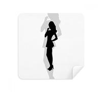 DIYthinker Hot Beautiful Woman Standing Silhouette Glasses Cleaning Cloth Phone Screen Cleaner Suede Fabric 2Pcs