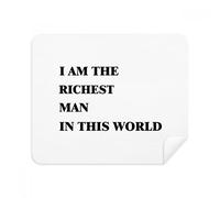 DIYthinker I Am The Richest Man Phone Screen Cleaner Glasses Cleaning Cloth 2Pcs Suede Fabric