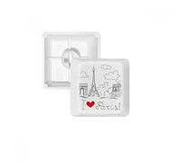 DIYthinker I Love Paris France Eiffel Tower Line Pbt Keycaps For Mechanical Keyboard White Oem No Marking Print R3 MultiColor
