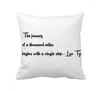 DIYthinker Inspirational Quote About Journey By Lao Tzu Square Throw Pillow Insert Cushion Cover Home Sofa Decor Gift