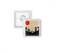 DIYthinker Japan Black White Red Yellow Temple Pbt Keycaps For Mechanical Keyboard White Oem No Marking Print R2 MultiColor