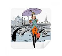 DIYthinker Lady River Bridge France Mark Glasses Cleaning Cloth Phone Screen Cleaner Suede Fabric 2Pcs
