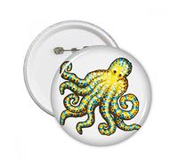 DIYthinker Octopus Marine Life Cartoon Pattern Round Pins Badge Button Clothing Decoration 5pcs Gift M