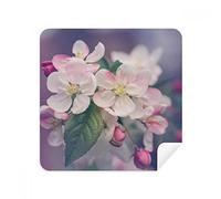 DIYthinker Pink Beautiful White Flowers Glasses Cleaning Cloth Phone Screen Cleaner Suede Fabric 2Pcs