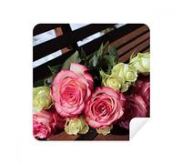 DIYthinker Pink White Flowers Beautiful Bench Glasses Cleaning Cloth Phone Screen Cleaner Suede Fabric 2Pcs