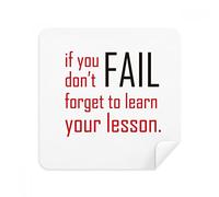 DIYthinker Quote If You Fail Don'T Forget To Learn Your Lesson Glasses Cleaning Cloth Phone Screen Cleaner Suede Fabric 2Pcs