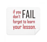 DIYthinker Quote If You Fail Don'T Forget To Learn Your Lesson Phone Screen Cleaner Glasses Cleaning Cloth 2Pcs Suede Fabric