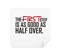 DIYthinker Quote The First Step Is As Good As Half Over Glasses Cleaning Cloth Phone Screen Cleaner Suede Fabric 2Pcs