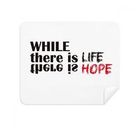 DIYthinker Quote While There Is Life There Is Hope Phone Screen Cleaner Glasses Cleaning Cloth 2Pcs Suede Fabric