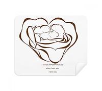 DIYthinker Rose Love Valentine Sketch Fuying Painting Phone Screen Cleaner Glasses Cleaning Cloth 2Pcs Suede Fabric