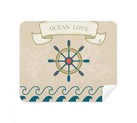 DIYthinker Rudder Ocean Love Sea Sailing Pattern Phone Screen Cleaner Glasses Cleaning Cloth 2Pcs Suede Fabric