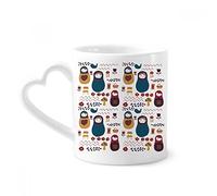 DIYthinker Russia Dolls Flower Poster Russian Matryoshka Coffee Mugs Pottery Ceramic Cup With Heart Handle 12oz Gift