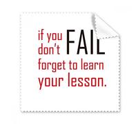 DIYthinker Slogan If You Fail Don'T Forget To Learn Your Lesson Glasses Cloth Cleaning Cloth Gift Phone Screen Cleaner 5Pcs