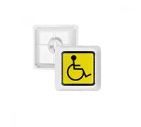 DIYthinker Warning Symbol Yellow Black Disabled Person Square Pbt Keycaps For Mechanical Keyboard White Oem No Marking Print R4 MultiColor