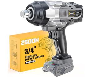 DIYtoolifz 3/4" Cordless Impact Wrench Compatible with Dewalt 20V Battery: 1850FT-LBS(2500N.m) High Torque Impact Driver, Auto-Stop Reverse, 4-Speed Heavy Duty Impact for Car/Truck/Mower(Bare Tool)